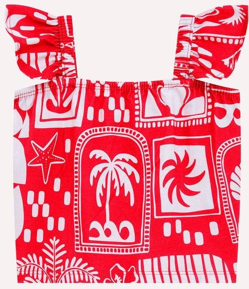 Imagem principal Blusa Cropped Infantil em Algodão Vermelho Nanai Nanai