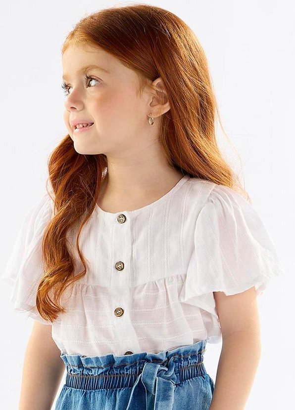 Imagem principal Bata Infantil para Menina em Cotton Branco Up Baby Up Baby