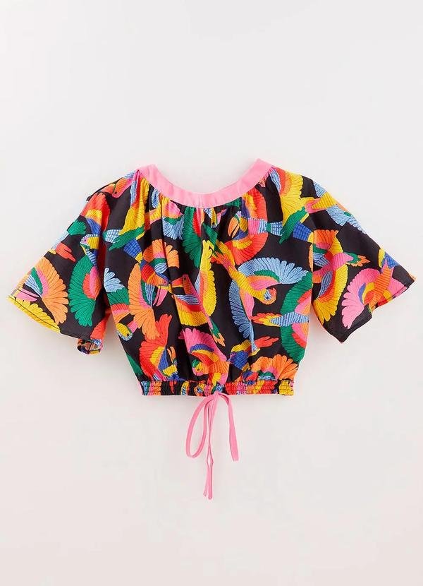 Imagem principal Blusa 100% Algodão Estampada Revoada Preto Fabula Fabula