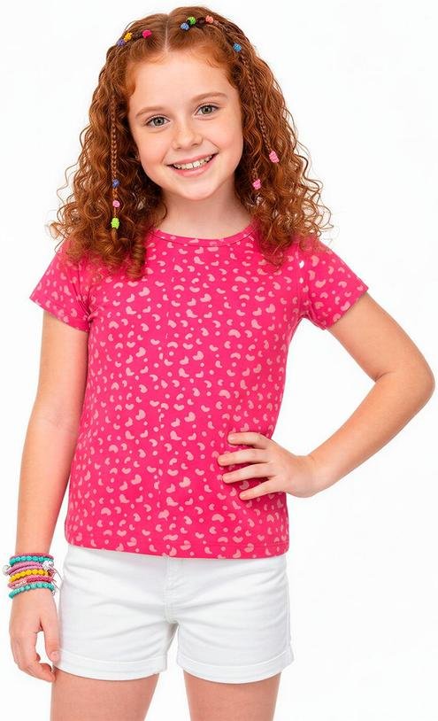 Imagem principal Blusa Básica Animal Print Rosa Escuro Malwee Kids Malwee Kids