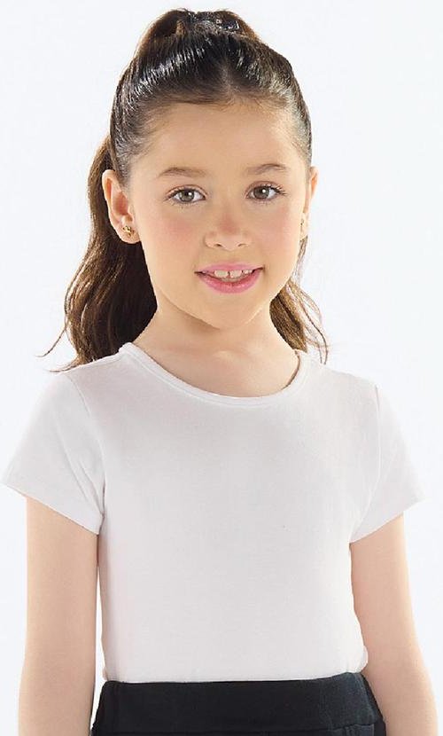 Imagem principal Blusa Básica Cotton Menina Branco Quimby Quimby
