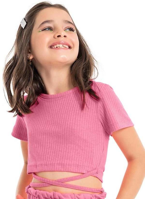 Imagem principal Blusa Básica Cropped em Ribana Rosa Pink Gloss Gloss