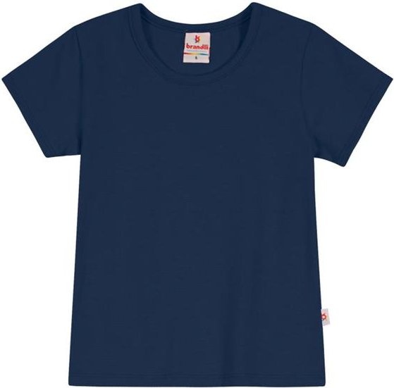 Blusa Básica Menina em Cotton Azul