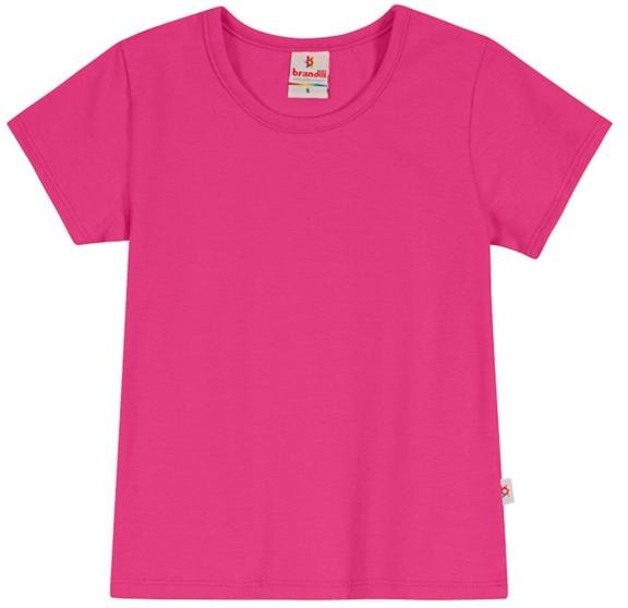 Blusa Básica Menina em Cotton Rosa