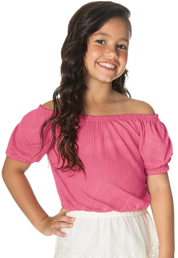 Imagem principal Blusa Ciganinha Infantil Rosa Rovi Kids Rovi Kids