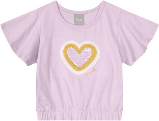 Imagem principal Blusa Cropped Infantil Menina em Malha Lilás Brandili Mundi Brandili Mundi