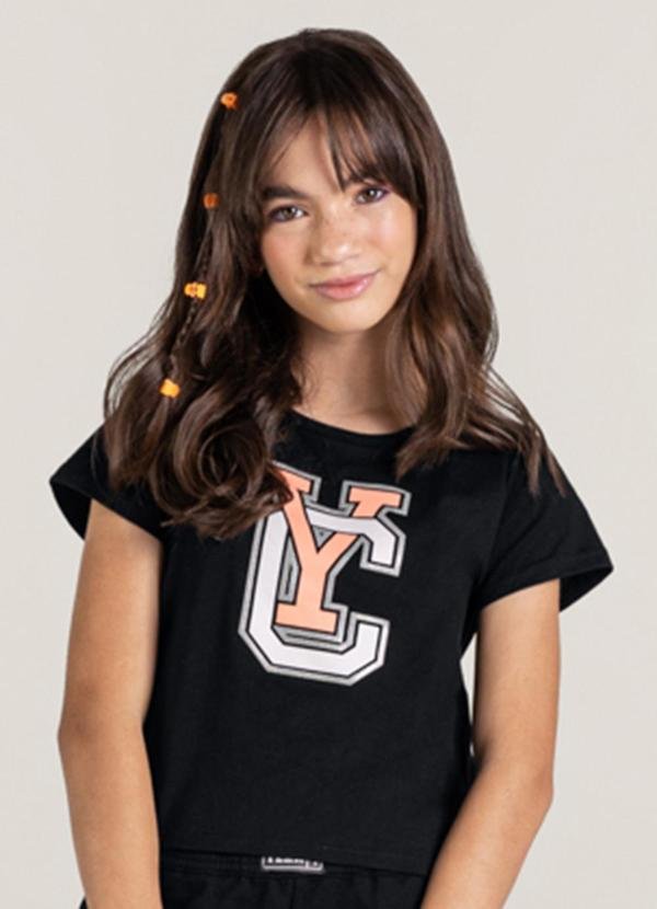 Imagem principal Blusa Cropped Infantil Menina Preto Young Class Young Class