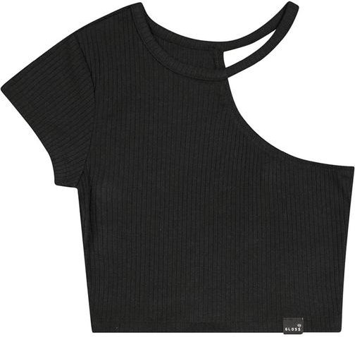 Imagem principal Blusa Cropped Ribana Canelada Juvenil Preto Gloss Gloss