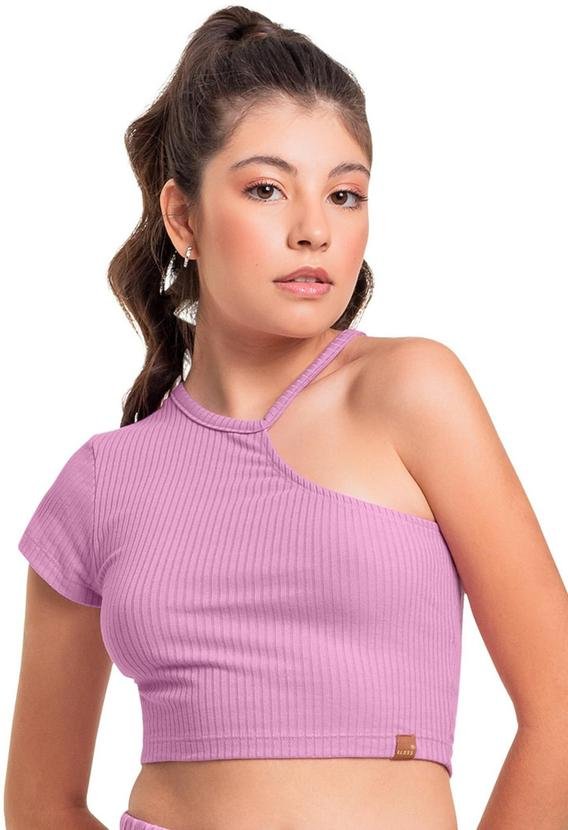 Imagem principal Blusa Cropped Ribana Canelada Juvenil Rosa Gloss Gloss