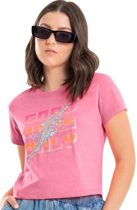 Imagem principal Blusa Good Vibes Only Juvenil Rosa Gloss Gloss