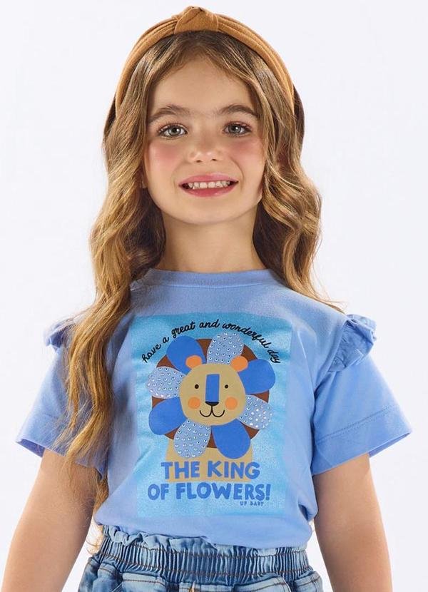 Imagem principal Blusa Infantil Algodão com Strass Azul Up Baby Up Baby