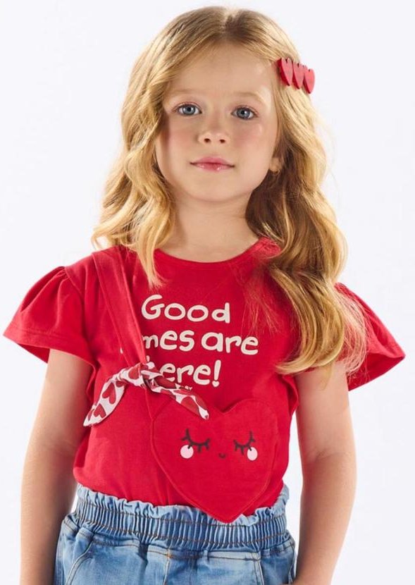 Imagem principal Blusa Infantil Cotton com Laço Vermelho Up Baby Up Baby