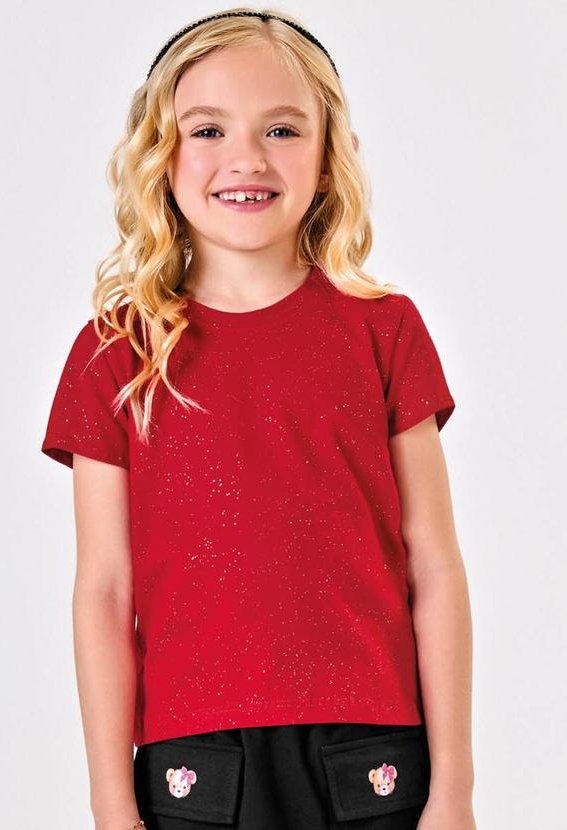 Imagem principal Blusa Infantil Cotton Glitter Vermelho Trick Nick Trick Nick
