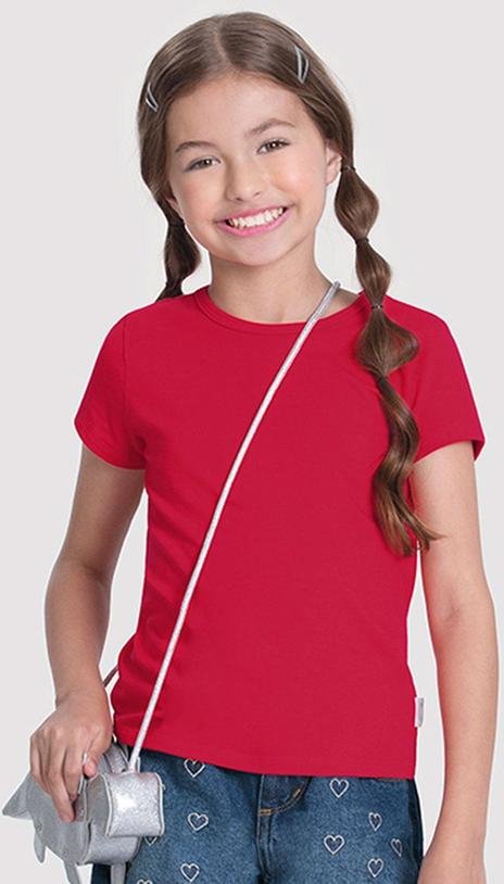 Blusa Infantil em Malha Cotton Básica Vermelho