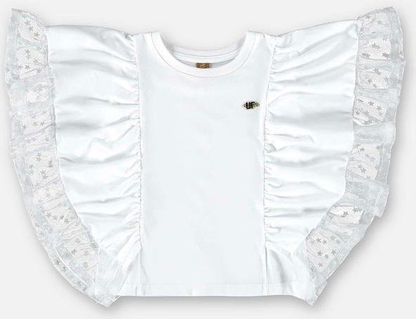 Imagem principal Blusa Infantil em Meia Malha e Tule Branco Up Baby Up Baby