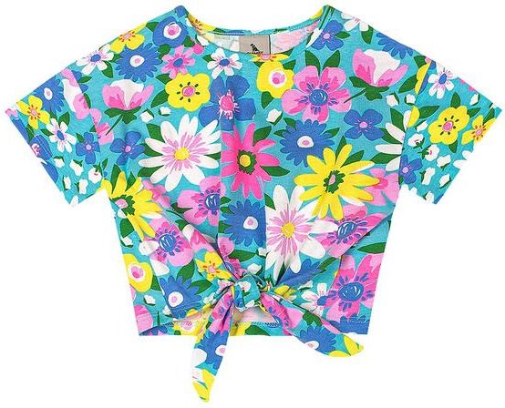 Blusa Infantil Feminino em Cotton Azul