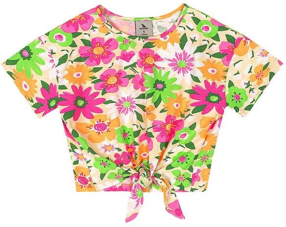 Blusa Infantil Feminino em Cotton Rosa