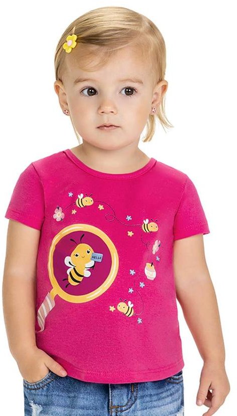 Imagem principal Blusa Infantil Menina Abelhas Rosa Kyly Kyly