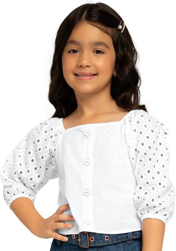 Imagem principal Blusa Infantil Menina Básica Branco Milon Milon