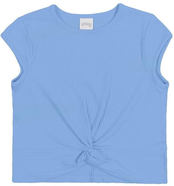 Imagem principal Blusa Infantil Menina Básica com Torção Azul Alakazoo Alakazoo