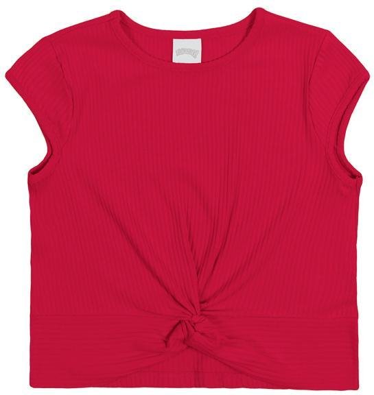 Imagem principal Blusa Infantil Menina Básica com Torção Vermelho Alakazoo Alakazoo