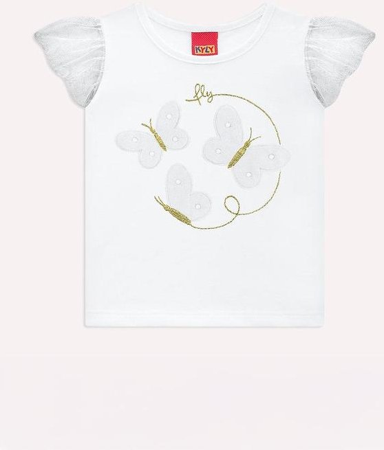 Imagem principal Blusa Infantil Menina Borboletas Branco Kyly Kyly