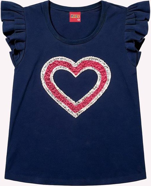 Imagem principal Blusa Infantil Menina Bordado Azul Marinho Kyly Kyly