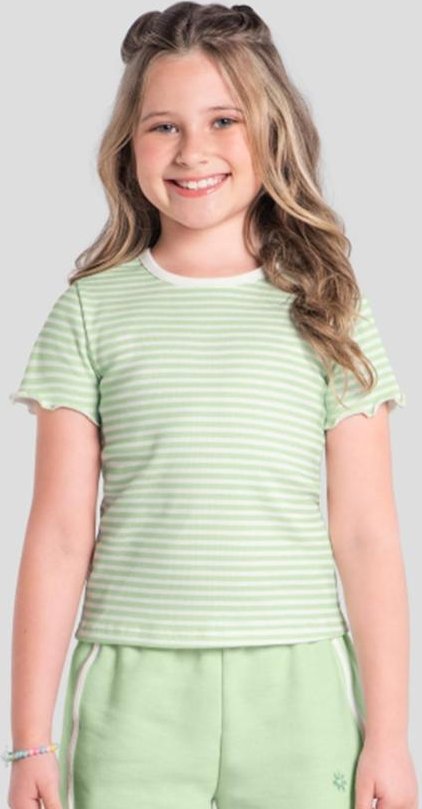 Imagem principal Blusa Infantil Menina Canelada Verde Brandili Brandili