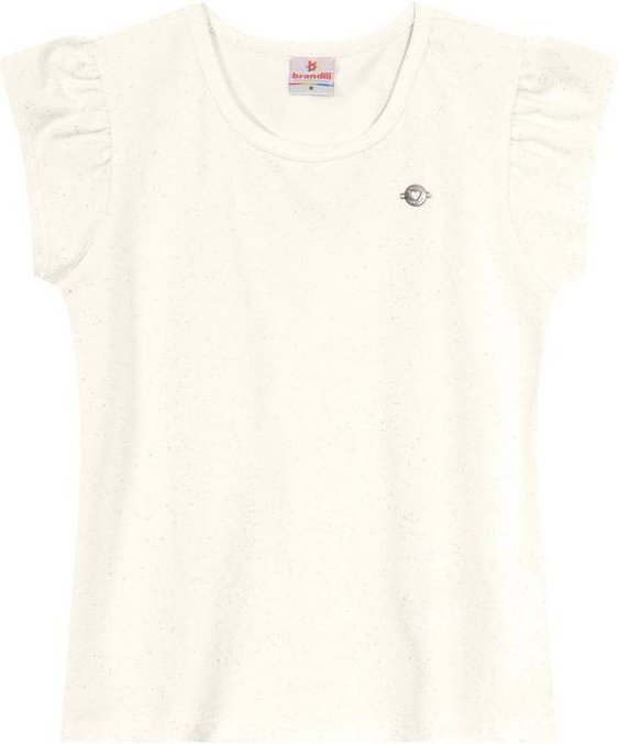 Blusa Infantil Menina com Brilho Bege