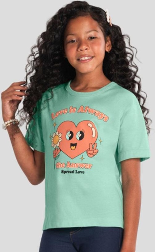 Imagem principal Blusa Infantil Menina com Estampa de Flor Azul Brandili Brandili