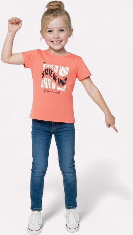 Imagem principal Blusa Infantil Menina Decote Redondo Laranja Kyly Kyly