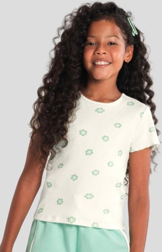 Imagem principal Blusa Infantil Menina em Ribana Florida Natural Brandili Brandili
