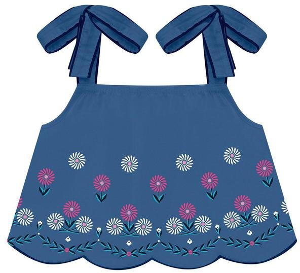 Imagem principal Blusa Infantil Menina Laço Azul Nanai Nanai
