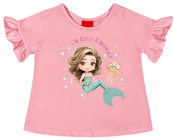 Blusa Infantil Menina Sereia Rosa