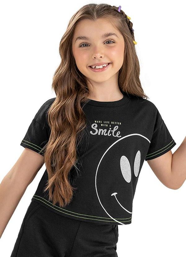 Imagem principal Blusa Infantil Menina Smile Elian Preto Elian