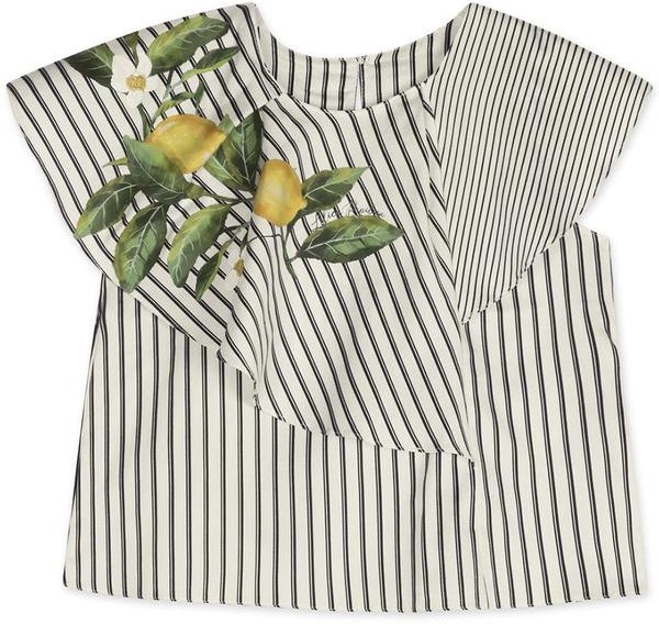 Imagem principal Blusa Listrada Manga Curta Infantil Bege Lilica Ripilica Lilica Ripilica