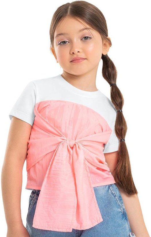 Imagem principal Blusa Manga Curta com Amarração Branco Gloss Gloss