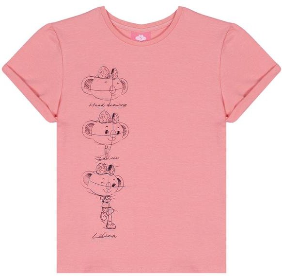 Blusa Manga Curta Rosa