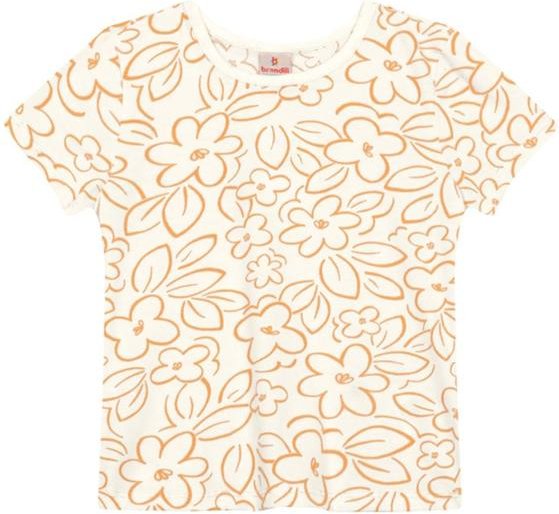 Blusa Menina de Flores em Meia Malha Natural