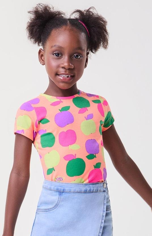 Imagem principal Blusa Rosa com Fruit Print de Maçãs Rosa Bimbi Bimbi