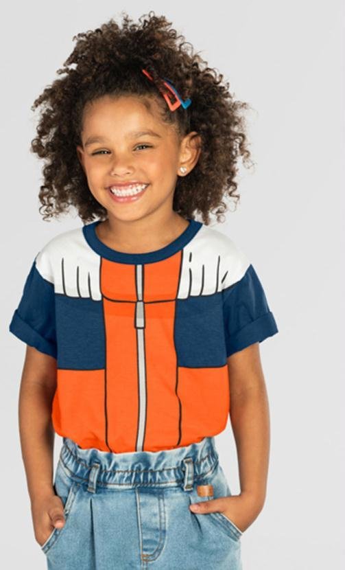 Camiseta Infantil Unissex Naruto Azul