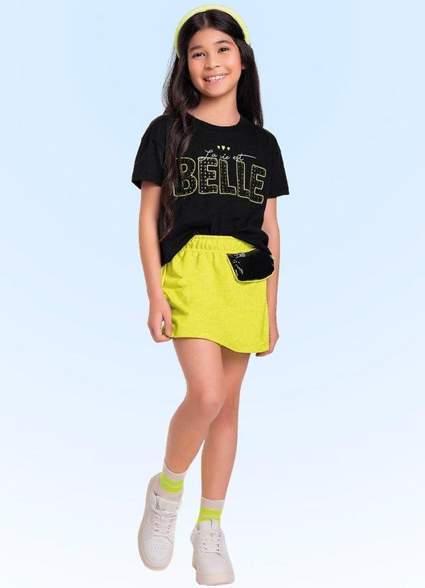Imagem principal Conjunto Blusa/Short Saia Preto Fakini Kids Fakini Kids