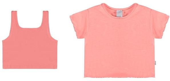 Conjunto Rosê Blusa & Top Tule