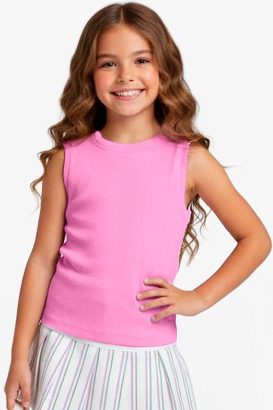 Imagem principal Regata Básica Infantil Lisa Soletex Rosa Rovitex Rovitex