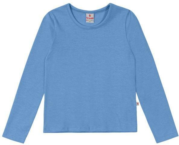 Imagem principal Blusa Básica Infantil Menina em Cotton Azul Brandili Brandili