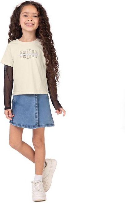 Imagem principal Blusa Box Smiled Menina Bege Malwee Kids Malwee Kids