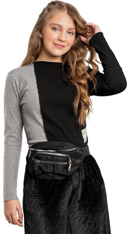 Imagem principal Blusa Cropped Menina Juvenil Preto Gloss Gloss