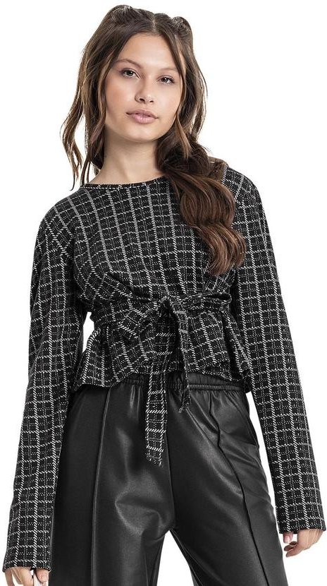 Imagem principal Blusa Cropped Xadrez Juvenil Preto Gloss Gloss
