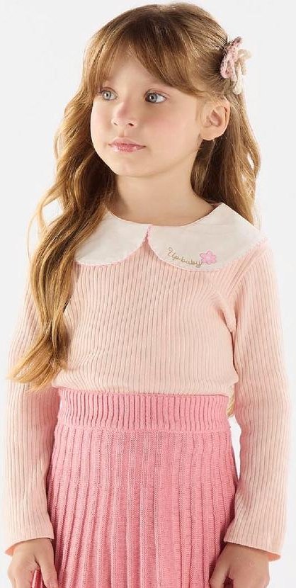 Blusa em Ribana Canelada Rosa