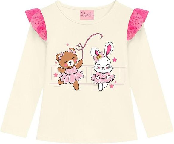 Blusa Infantil em Botão Bege
